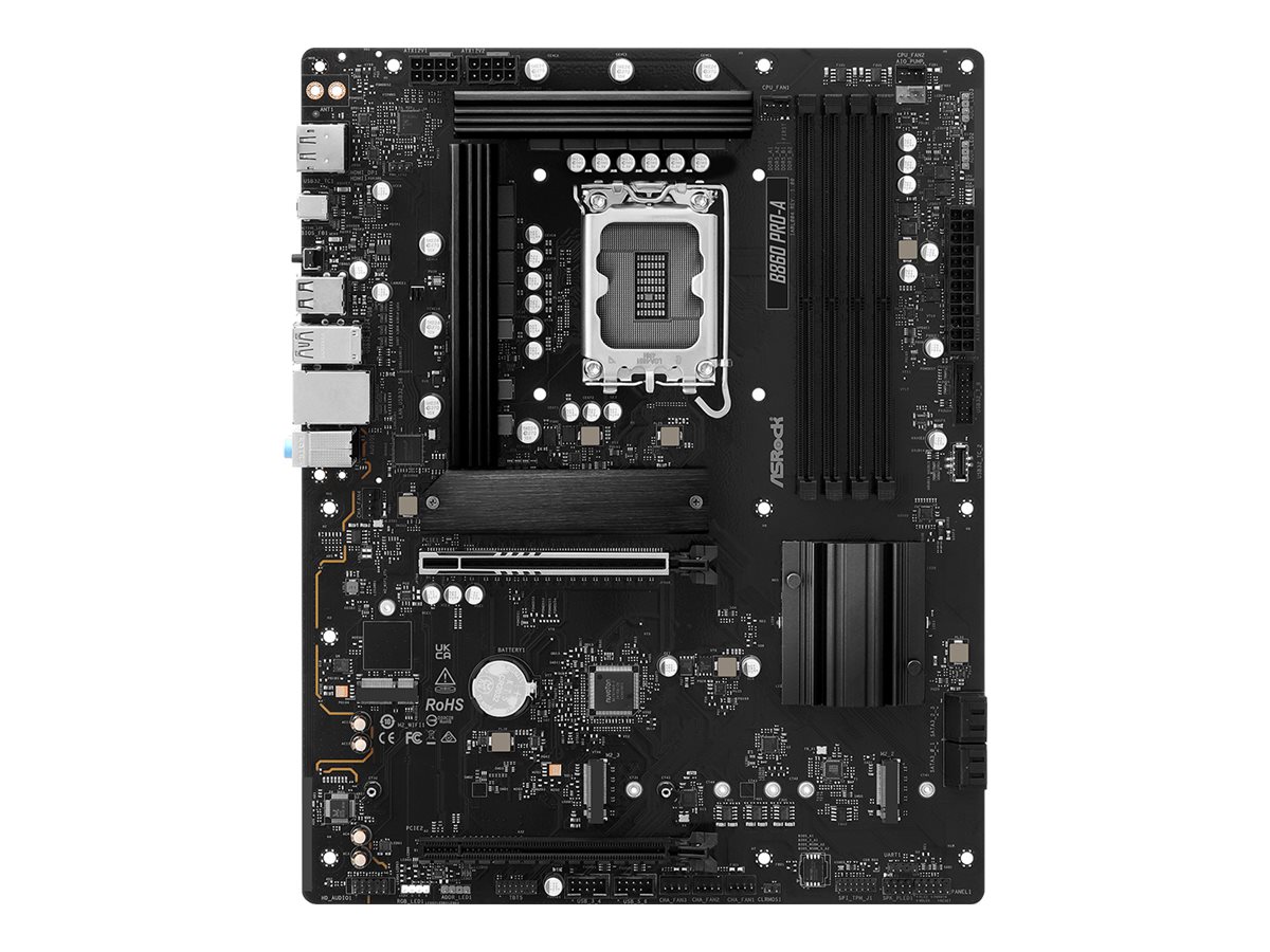 ASRock B860 Pro-A - Motherboard - ATX - LGA1851-Sockel - B860 Chipsatz - USB-C 3.2 Gen 2x2 USB-C 3.2 Gen2 USB 3.2 Gen 2 USB 3.2 Gen 1 - 2.5 Gigabit LAN Bluetooth - Onboard-Grafik (CPU erforderlich)