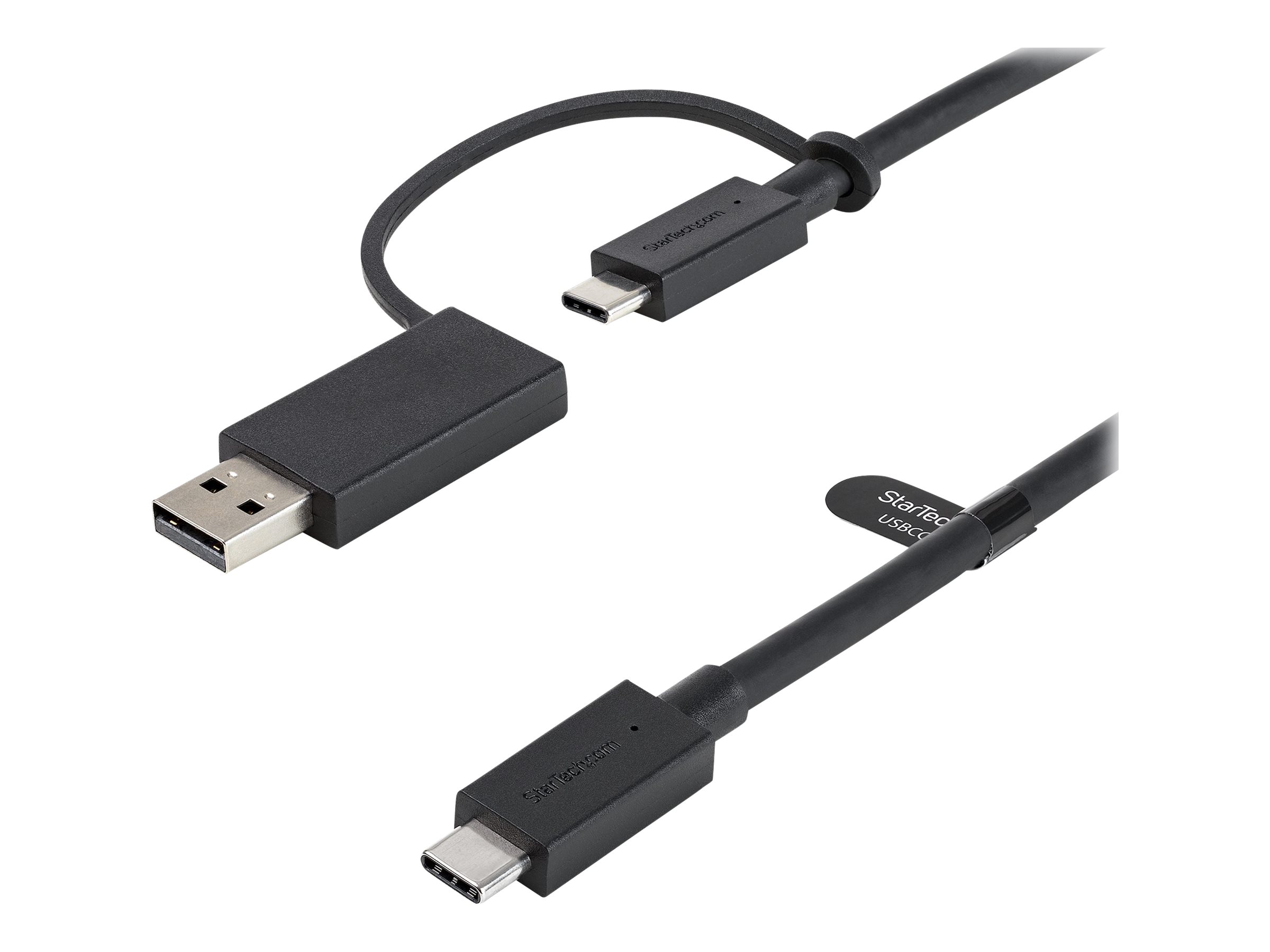 StarTech.com 1m USB-C Kabel mit USB-A Adapter Dongle - Hybrid 2-in-1 USB-C Kabel mit USB-A - USB-C auf USB-C (10Gbits - 100W PD)