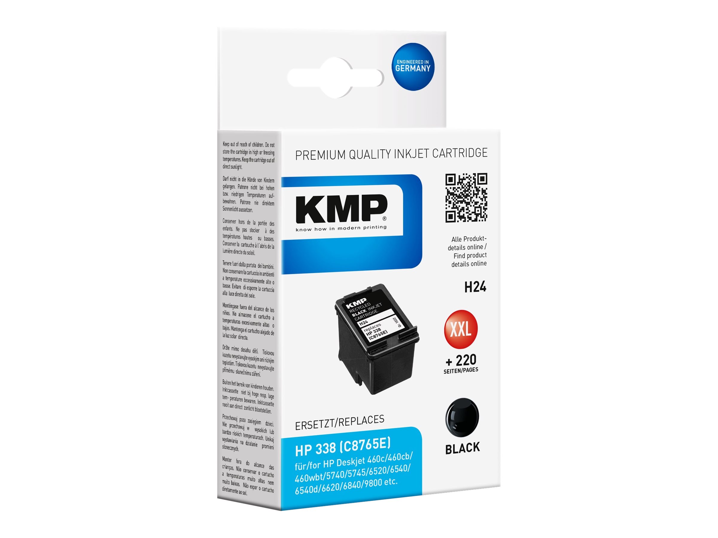 KMP H24 - 18 ml - Größe XXL - Schwarz - kompatibel - Tintenpatrone (Alternative zu HP 338, HP C8765EE)