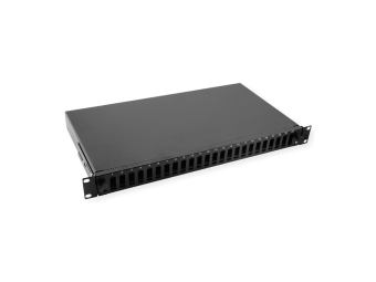 VALUE Glasfaserkabelkiste - SC DX  LC 4-way, extendable - Rack montierbar - Tiefschwarz (RAL 9005)