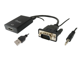 Equip Life - Videoadapter - HD-15 (VGA), mini-phone stereo 3.5 mm, USB (nur Strom)