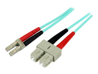 StarTech.com 1m Fiber Optic Cable - 10 Gb Aqua - Multimode Duplex 50125 - LSZH - LCSC - OM3 - LC to SC Fiber Patch Cable - Patch-Kabel - LC Multi-Mode (M)