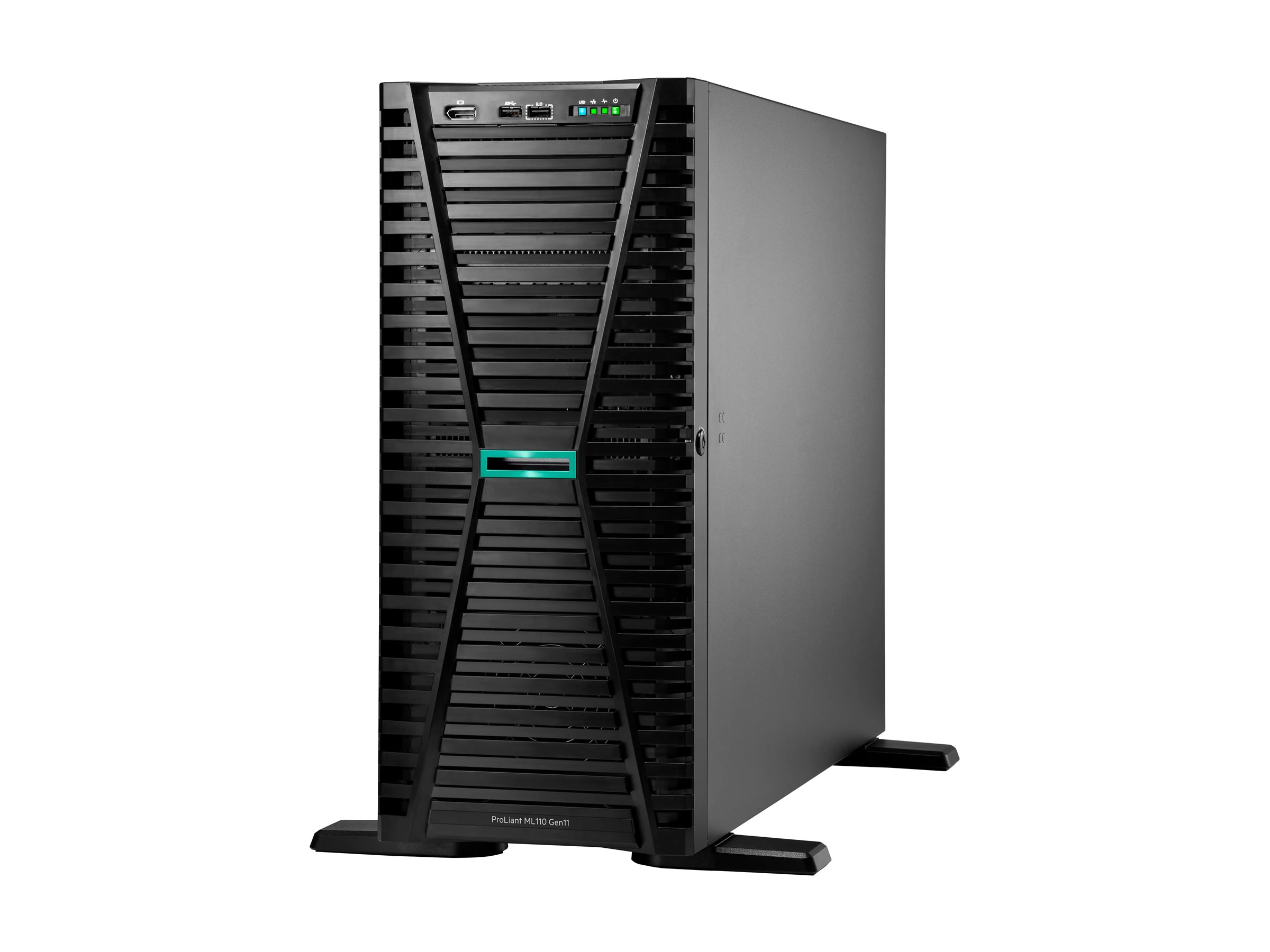 HPE ProLiant ML110 Gen11 - Server - Tower - 4.5U - 1-Weg - 1 x Xeon Silver 4510  2.4 GHz - RAM 64 GB - SATASASNVMe - Hot-Swap 6.4 cm (2.5")