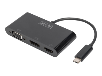 DIGITUS Externer Videoadapter - USB-C - HDMI VGA DisplayPort