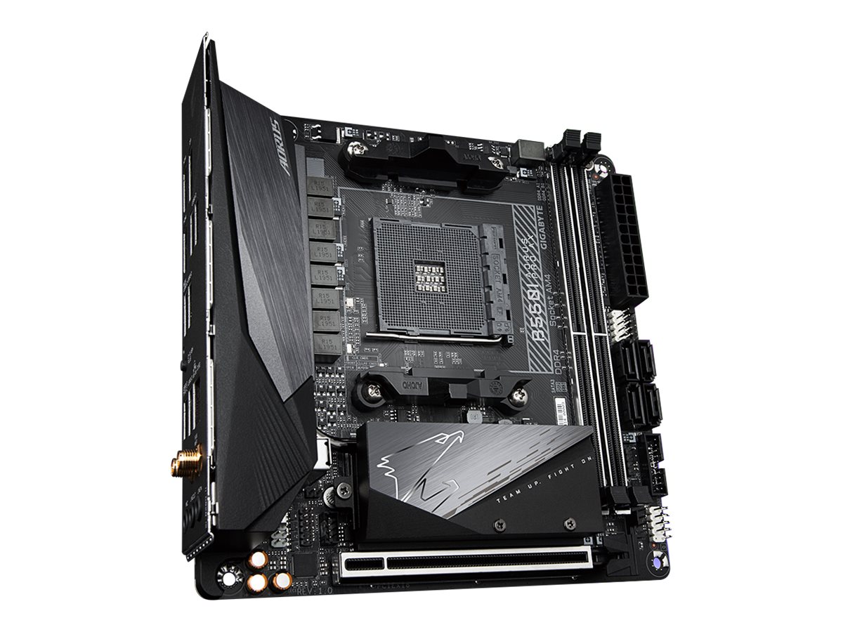 Gigabyte B550I AORUS PRO AX - 1.0 - Motherboard - Mini-ITX - Socket AM4 - AMD B550 Chipsatz - USB-C Gen2, USB 3.2 Gen 1, USB 3.2 Gen 2 - 2.5 Gigabit LAN, Bluetooth, Wi-Fi - Onboard-Grafik (CPU erforderlich)