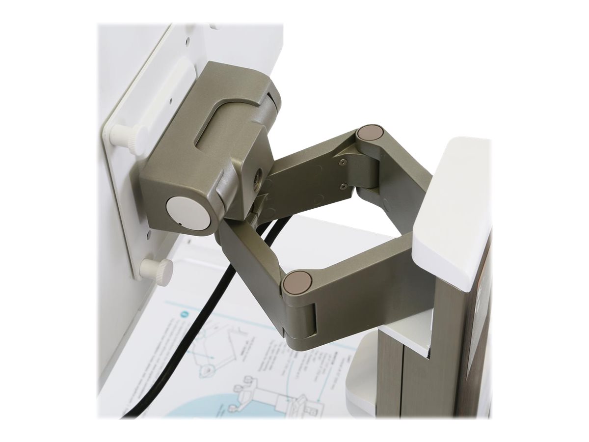 Ergotron CareFit Pro - Wagen - Electric Lift - für LCD-Display  PC-Ausrüstung - verriegelbar - medizinisch - weiß, Warm Gray - Bildschirmgröße bis zu 68,6 cm (bis zu 27 Zoll)