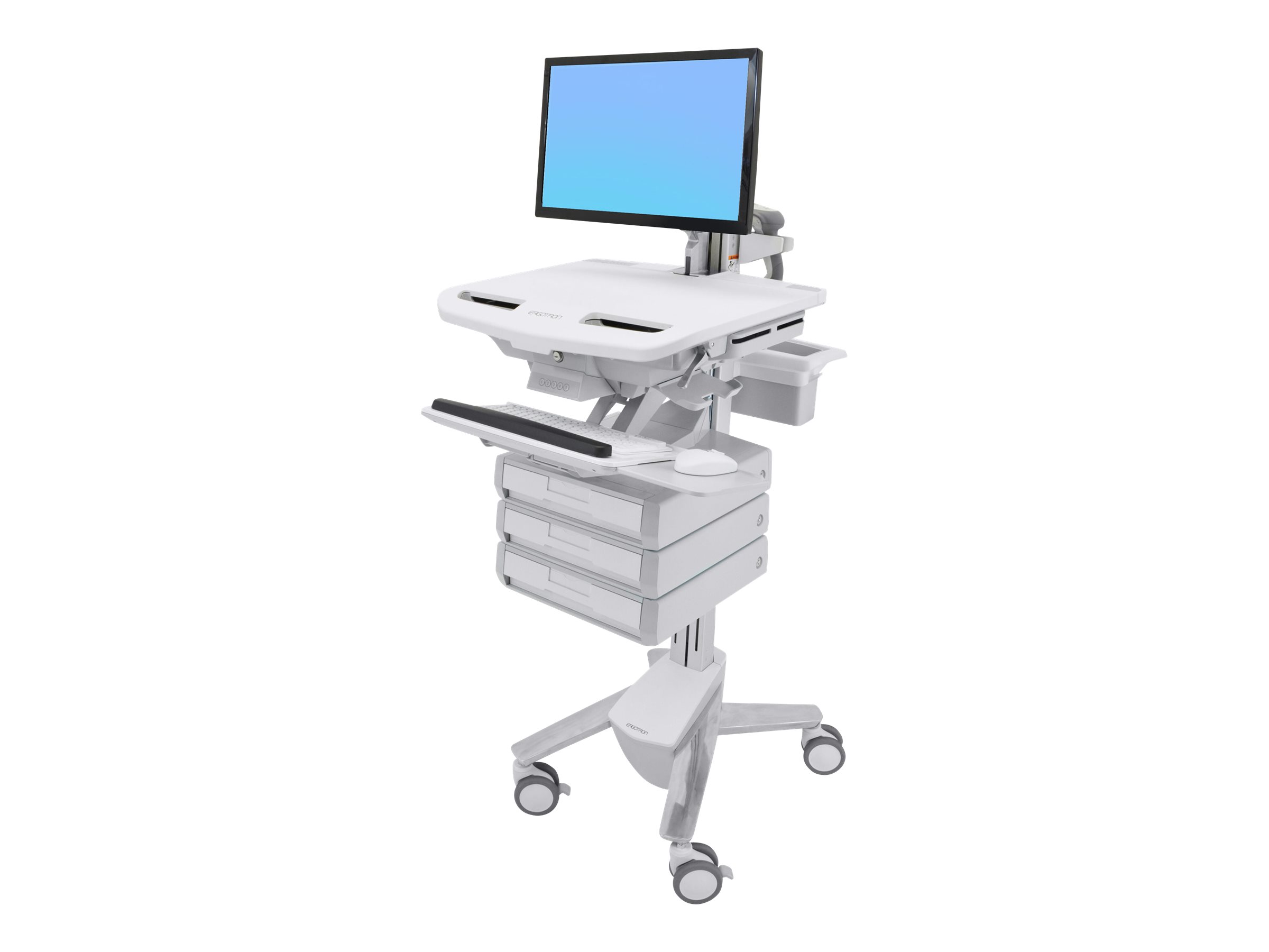 Ergotron Cart with LCD Arm, 3 Drawers - Wagen - offene Architektur - für LCD-Display  PC-Ausrüstung - Kunststoff, Aluminium, verzinker Stahl - Bildschirmgröße bis zu 61 cm (bis zu 24 Zoll)