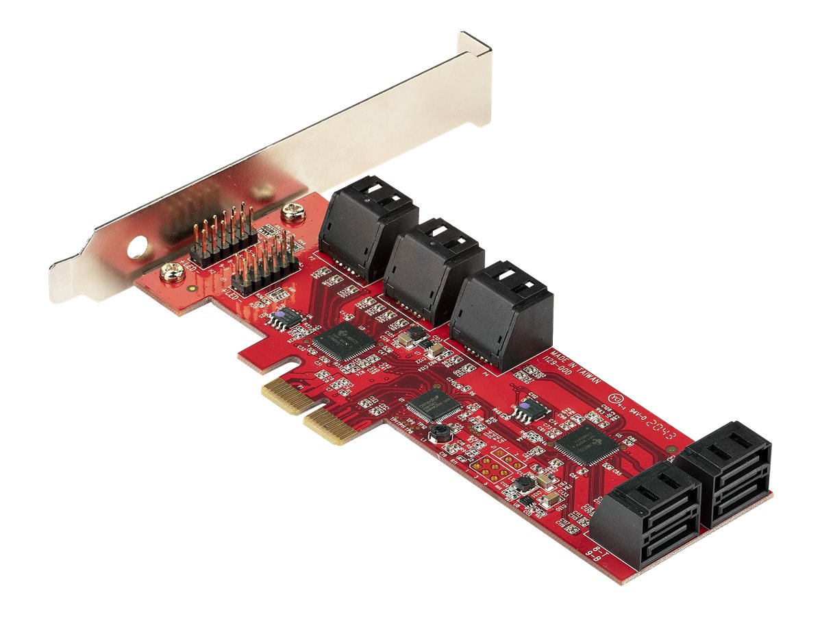StarTech.com PCIe SATA Controller Karte - 10 Port SATA 3 ErweiterungskarteKontroller - 6Gbits - Full- und Low-Profile Blende - PCI Express Festplatten kontrollerAdapter (10P6G-PCIE-SATA-CARD)