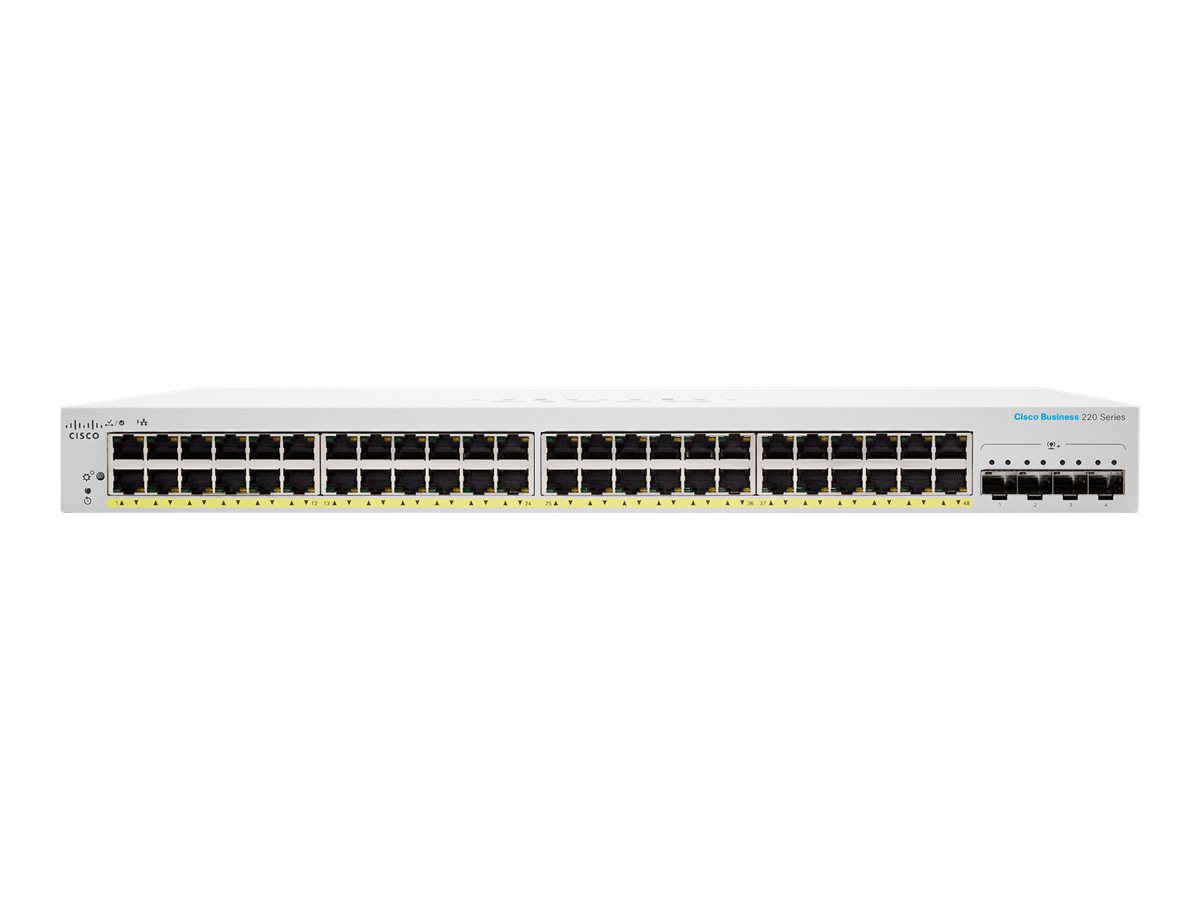 Cisco Business 220 Series CBS220-48P-4X - Switch - Smart - 48 x 101001000 (PoE+)