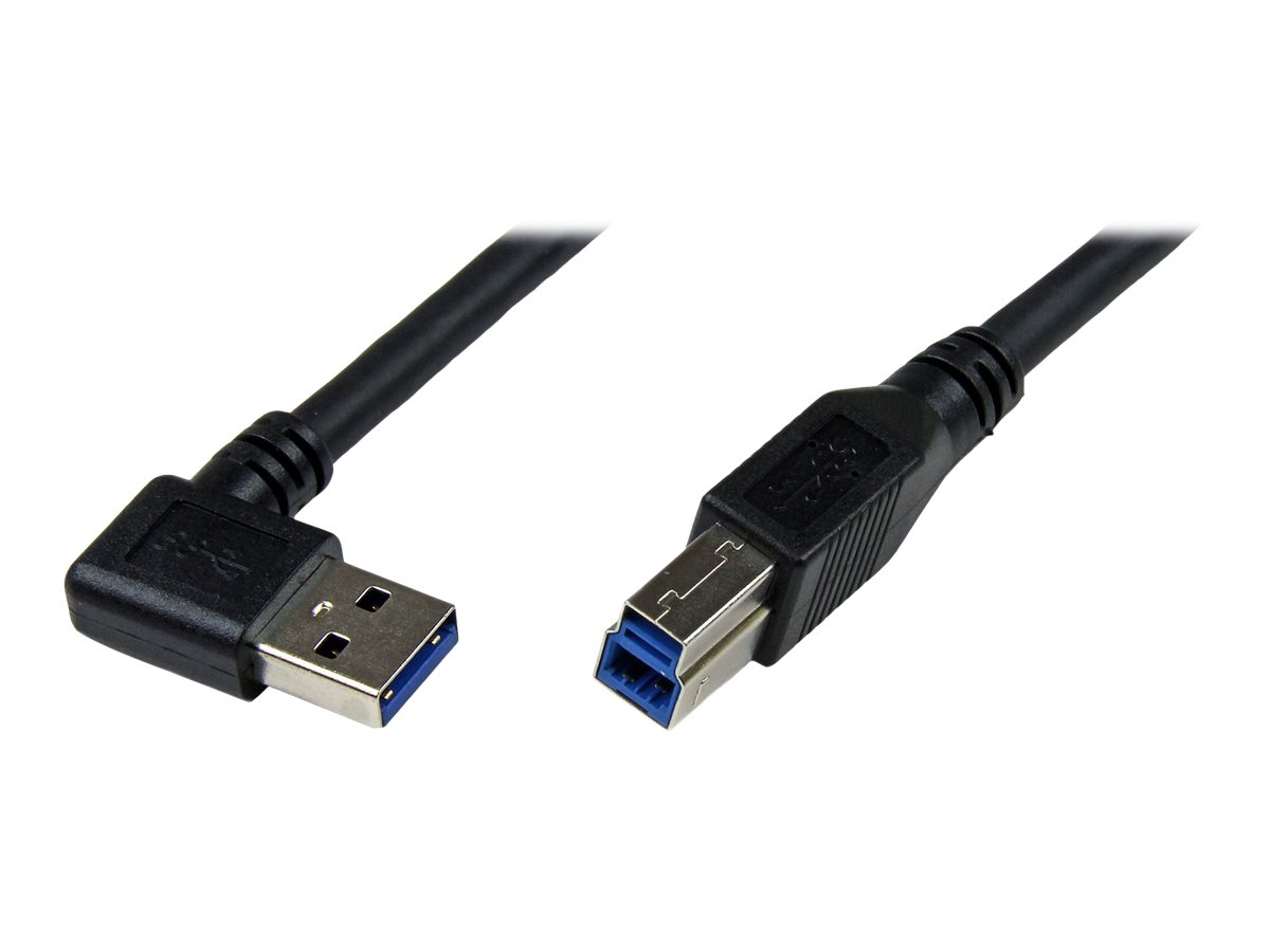StarTech.com 1m USB 3.0 SuperSpeed Kabel A auf B rechts gewinkelt - Schwarz - USB3.0 Anschlusskabel - SteckerStecker - USB-Kabel - USB Type B (M)