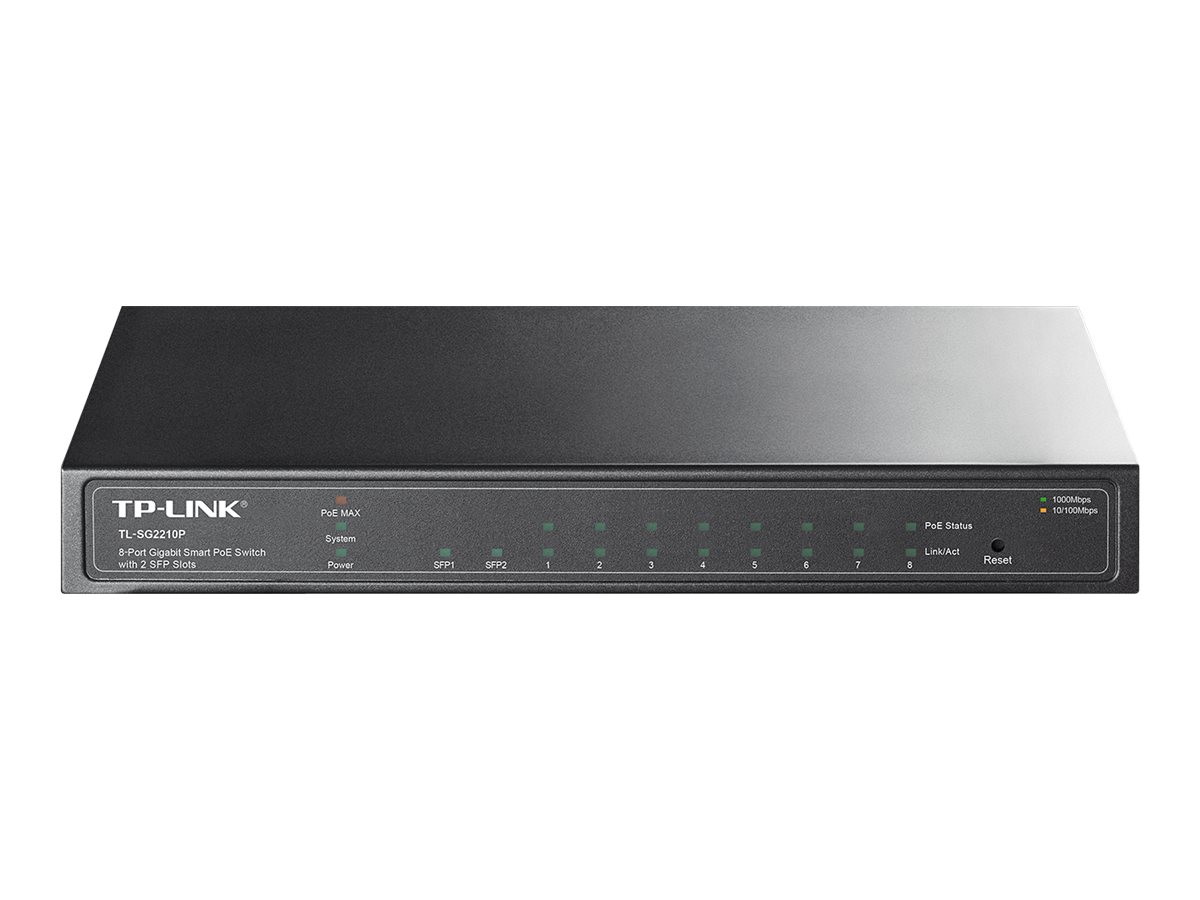 TP-LINK TL-SG2210P - Switch - managed - 8 x 101001000 + 2 x SFP - Desktop - PoE (53 W)