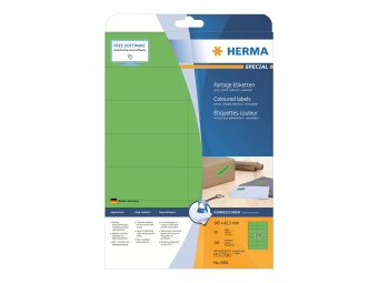 HERMA Special - Papier - matt - permanent selbstklebend - grün - 105 x 42.3 mm 280 Etikett(en) (20 Bogen x 14)