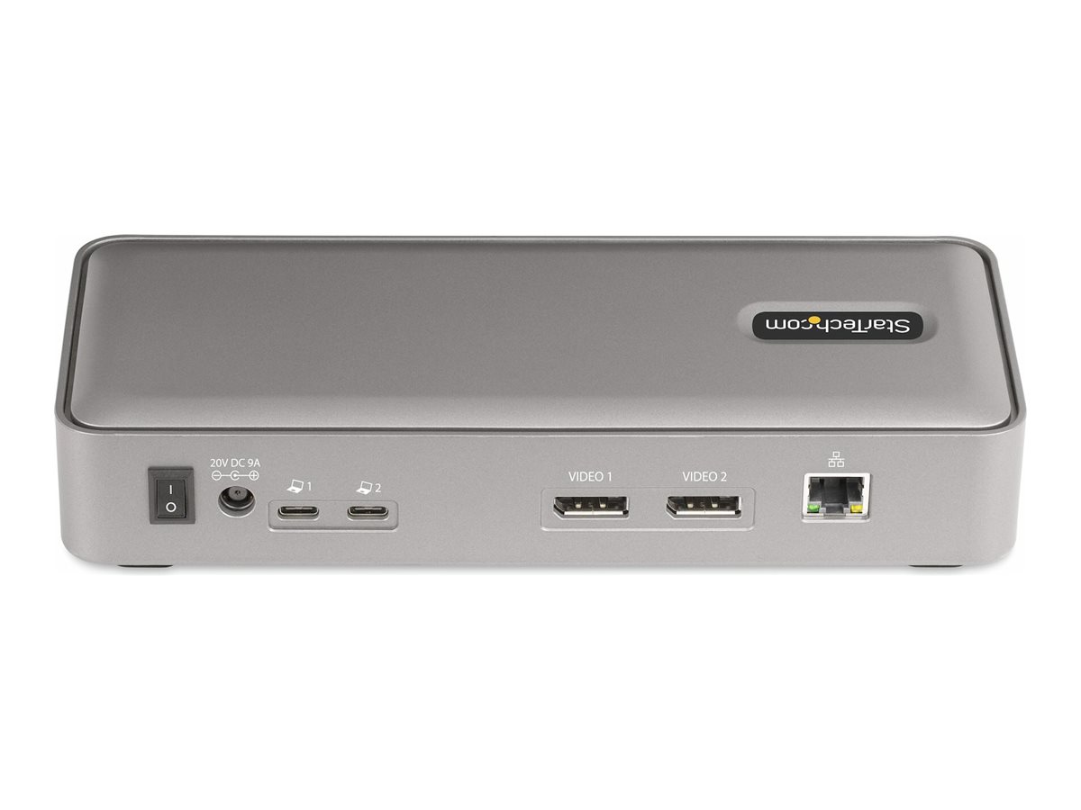 StarTech.com Dual-Laptop USB-C KVM Docking Station, Dual Monitor 4K 60Hz DisplayPort Dock, 5-Port USB Hub, GbE, 90W45W Power Delivery to Two Laptops, WindowsMac, 2-Host KVM Dock