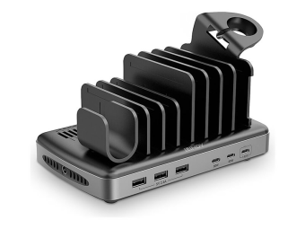 Lindy Ladestation - 160 Watt - PD 2.0, PD 3.0, QC 3.0, QC 4.0, AFC, Power Delivery 3.1, Apple 2.4A, PDPPS, USB BC 1.2 - 6 Ausgabeanschlussstellen (3 x USB Typ A, 3 x USB-C)