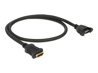 Delock HDMI-Kabel mit Ethernet - HDMI weiblich zu HDMI weiblich schraubbar