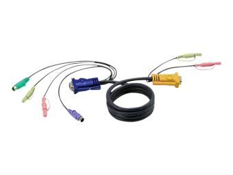 ATEN 2L-5303P - Tastatur-  Video-  Maus-  Audio-Kabel - PS2 HD-15 (VGA)