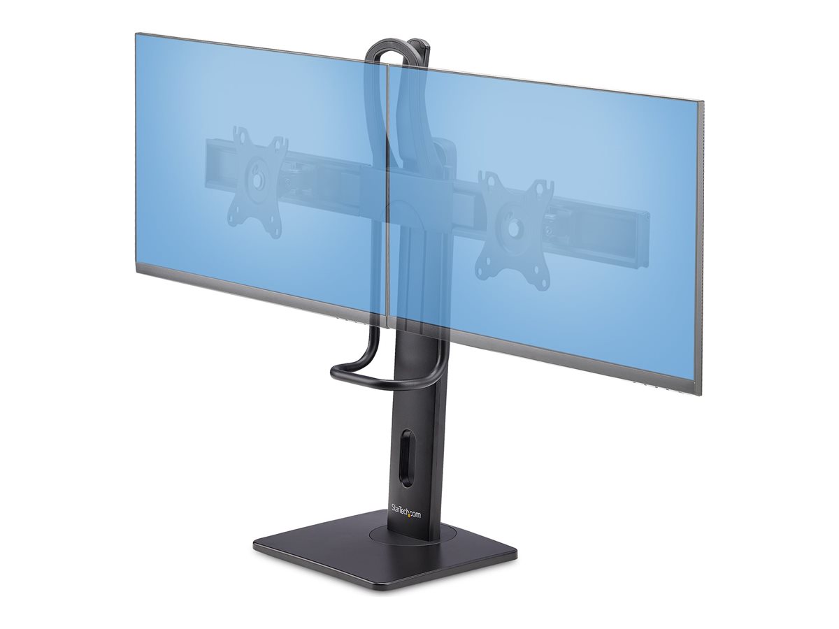 StarTech.com Crossbar Dual Monitor Desk Stand, Double 27inch ScreensVESA - Aufstellung - für 2 Monitore - Kunststoff, Aluminium, Stahl - Schwarz - Bildschirmgröße 43.2-68.6 cm (17"-27")