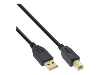 InLine 70er B-Pack USB 2.0 Kabel - A an B - schwarz - Kontakte gold - 2m