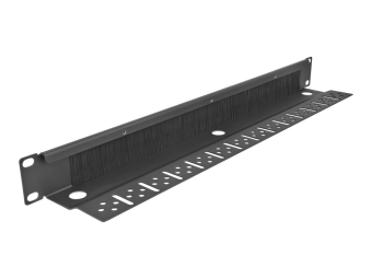 Delock Kabelabdeckung mit Bürsten - Rack montierbar - Schwarz - 1U - 48.3 cm (19")