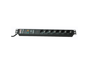 Bachmann 19" Steckdosenleiste 6x CEE73 GVS schwarz - Steckdosenleiste - 2 m