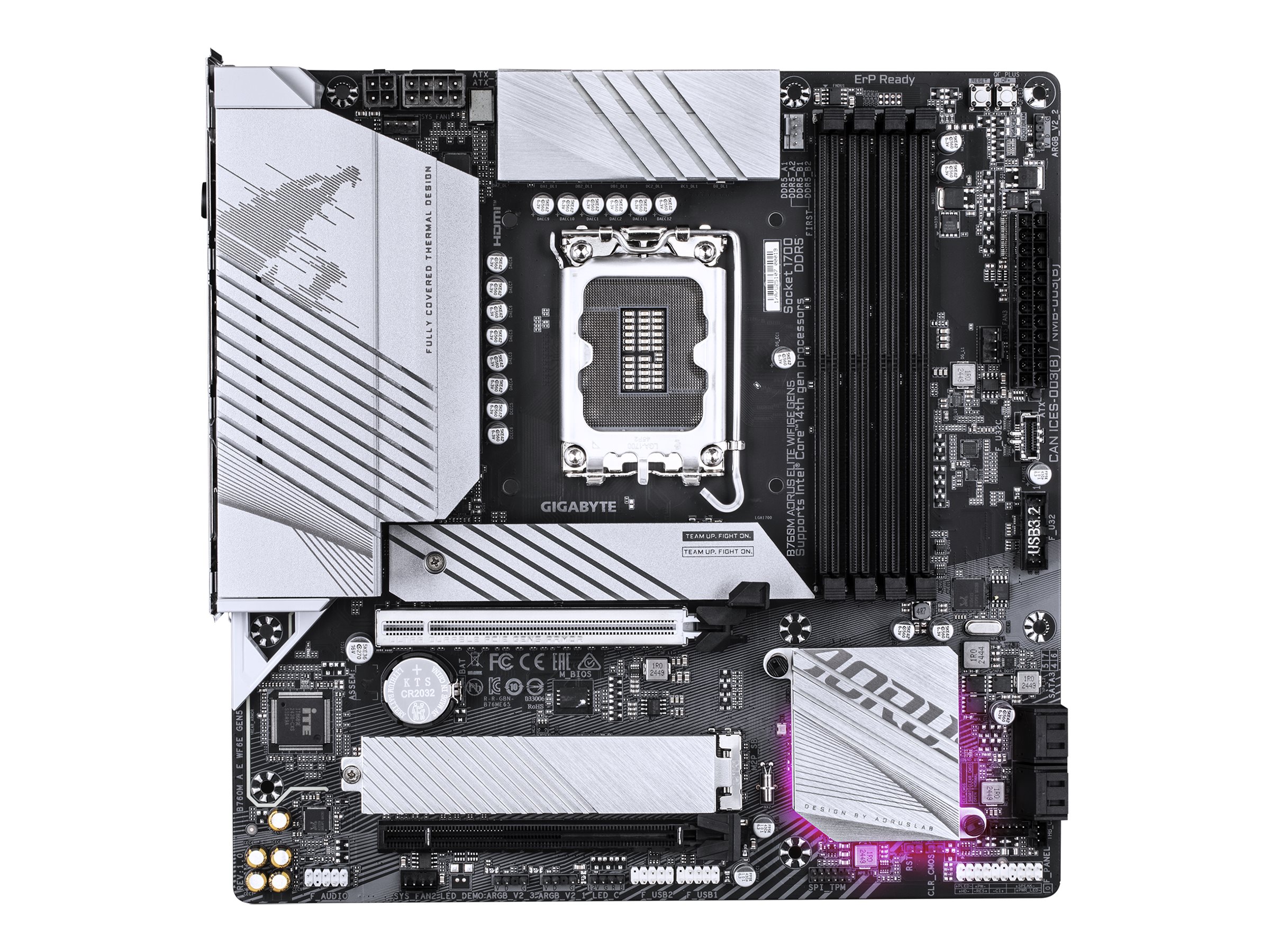 Gigabyte AORUS B760M ELITE WIFI6E GEN5 - Motherboard - micro ATX - LGA1700-Sockel - B760 Chipsatz - USB-C 3.2 Gen 2x2, USB-C 3.2 Gen2, USB 3.2 Gen 2, USB 3.2 Gen 1 - 2.5 Gigabit LAN, Wi-Fi 6E, Bluetooth - Onboard-Grafik (CPU erforderlich)