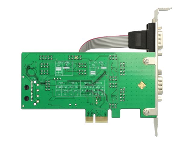 Delock PCI Express Card > 3 x Serial RS-232 + 1 x TTL 3.3 V  RS-232 with Voltage Supply - Serieller Adapter - PCIe Low-Profile - RS-232 x 3 + RS-232 (TTL)