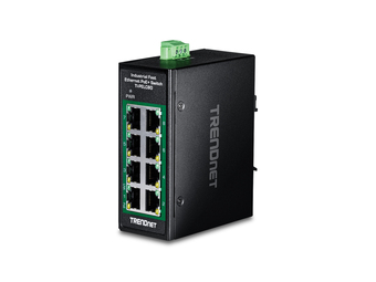 TRENDnet Industrial Fast Ethern. PoE+ DIN-Rail Switch - Switch - 01 Gbps
