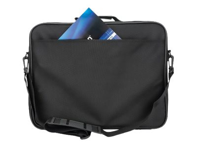 Manhattan Cambridge Laptop Bag 15.6", Clamshell Design, Black, LOW COST, Accessories Pocket, Document Compartment on Back, Shoulder Strap (removable)