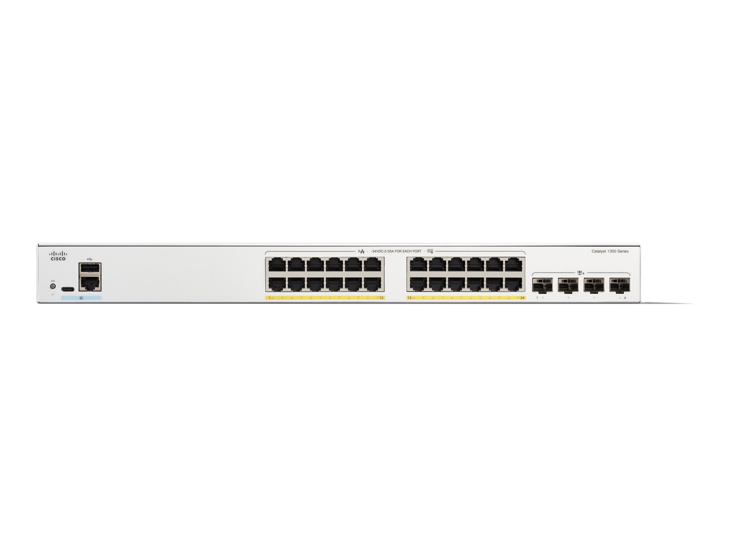 Cisco Catalyst 1300-24P-4X - Switch - L3 - managed - 24 x 101001000 (PoE+)