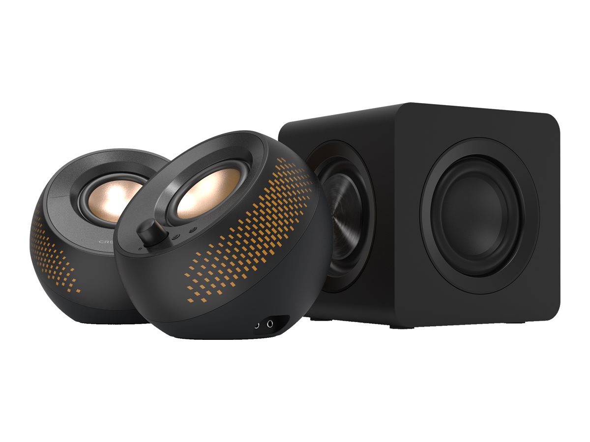 Creative Labs Creative Pebble X Plus - Lautsprechersystem - für PC - 2.1-Kanal - kabellos - Bluetooth - 15 Watt (Gesamt)