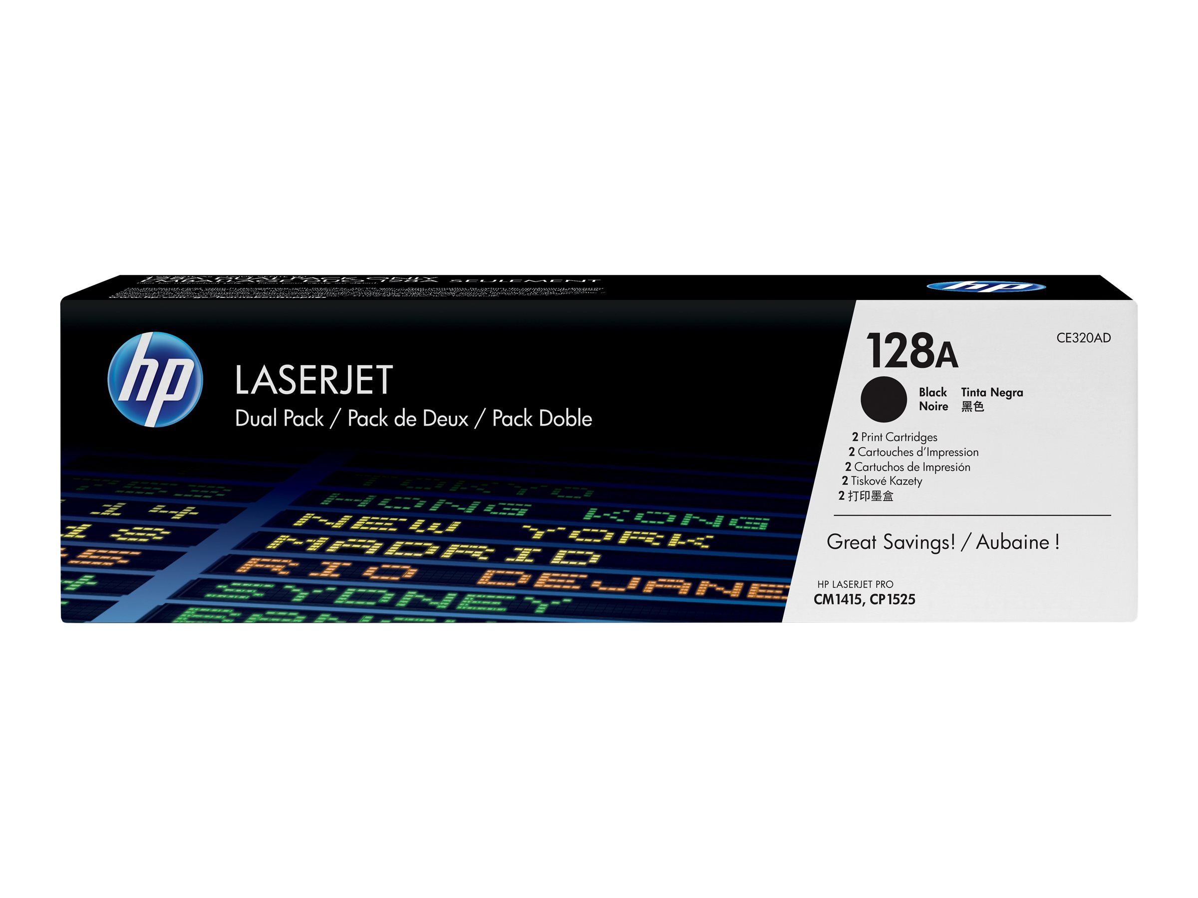 HP 128A - 2er-Pack - Schwarz - original - LaserJet - Tonerpatrone (CE320AD)
