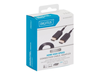 DIGITUS HDMI High Speed Verbindungskabel mit Ethernet, Typ A, hoch flexibel