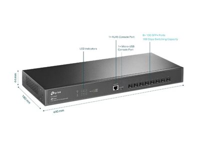 TP-LINK TL-SX1008 V1 - Switch - Desktop, an Rack