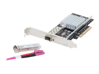 DIGITUS Single Port 10 Gigabit Ethernet Netzwerkkarte, SFP, PCI Express, Intel Chipsatz