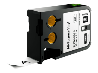 Dymo XTL Allzweck-Vinyl - Vinyl - permanenter Klebstoff - Schwarz auf Weiß - Rolle (1,9 cm x 7 m)