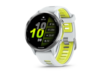 Garmin Forerunner 970 - Whitestone - Sportuhr mit Band - Silikon - weisssteintranslucent amp gelb - Handgelenkgröße 135-205 mm - Anzeige 3.53 cm (1.4")