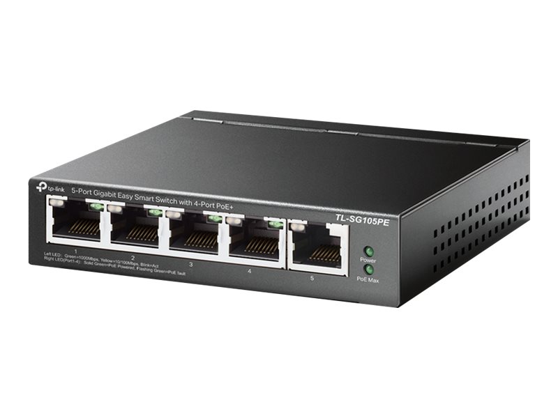 TP-LINK TL-SG105PE - Switch - managed - 5 x 101001000 (4 PoE+)