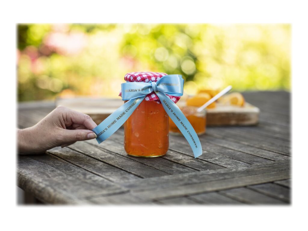 Brother TZe-RL34 - Seidig - Gold auf hellblau - Rolle (1,2 cm x 4 m)