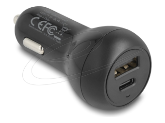 Delock Auto-Netzteil - 32 Watt - 3 A - PD 3.0 - 2 Ausgabeanschlussstellen (24 pin USB-C USB)