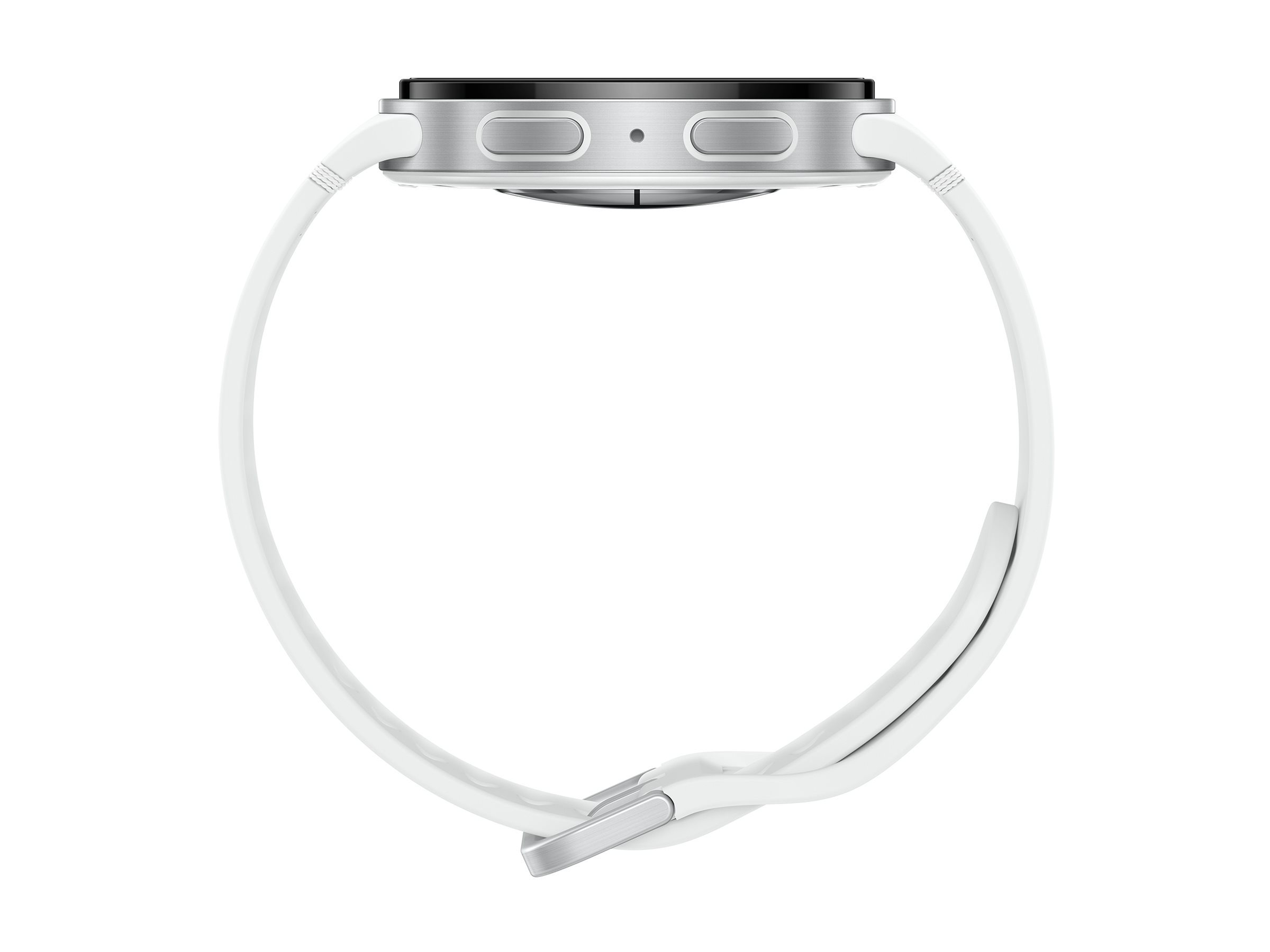 Samsung Galaxy Watch8 - 44 mm - silber - intelligente Uhr mit Sportband - Gummi - weiß - Bandgröße ML - Anzeige 3.7 cm (1.47")