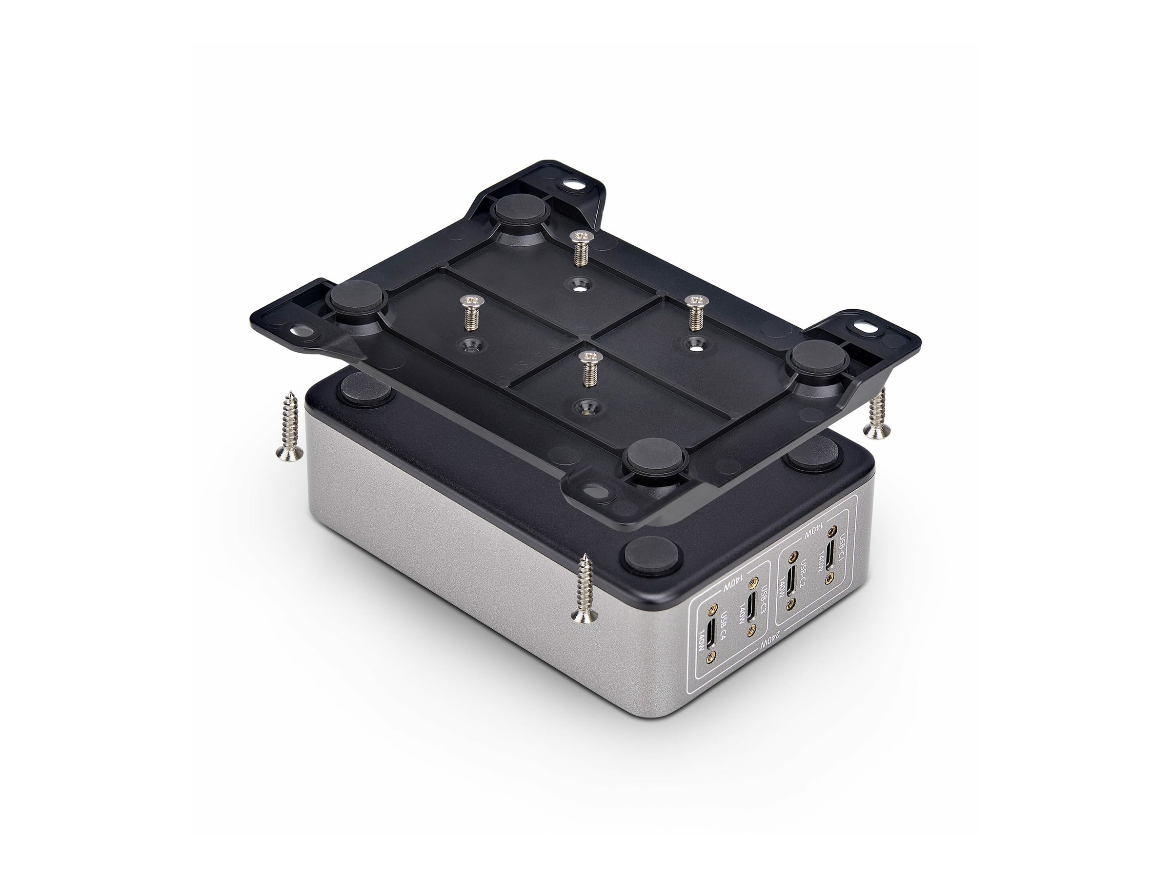 StarTech.com 4-Port USB-C Charger, 240W Total, Single Port 140W EPR - Netzteil - mit Oberflächenmontagehalterung - 240 Watt - 5 A - Power Delivery 3.1 - 4 Ausgabeanschlussstellen (24 pin USB-C)