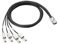HPE StoreEver Mini-SAS High Density to 4-lane Mini-SAS External Fanout 4m Cable - Schwarz - Silber
