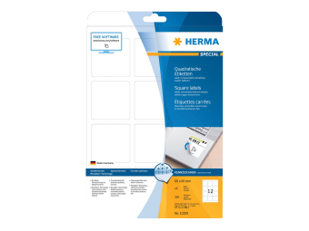 HERMA Special - Papier - matt - selbstklebend entfernbarer Klebstoff - weiß - 60 x 60 mm 300 Etikett(en) (25 Bogen x 12)