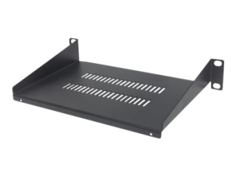 Intellinet 10 Cantilever Shelf 1U 150mm Depth Vented Max 45kg Black Three Year Warranty - Rack - Regal - Schwarz RAL 9005 - 1U - 25.4 cm (10)