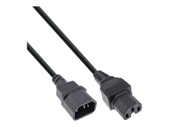 InLine 20er B-Pack Netzkabelverl. - Warmgeräte ST C15BU C14 gerade schwarz 3m
