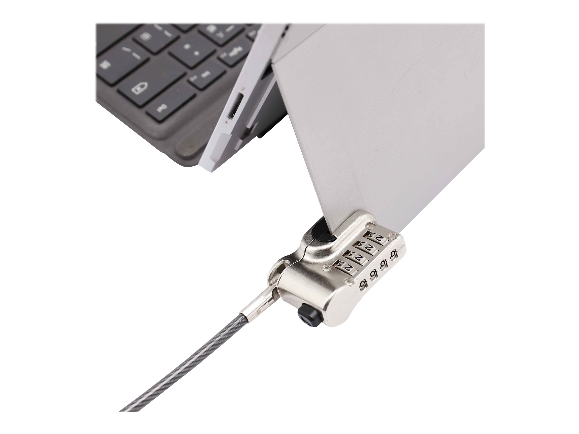 Dicota Sicherheitskabelschloss - Silber - 2 m - für Microsoft Surface Go, Go 2, Pro (Mitte 2017)