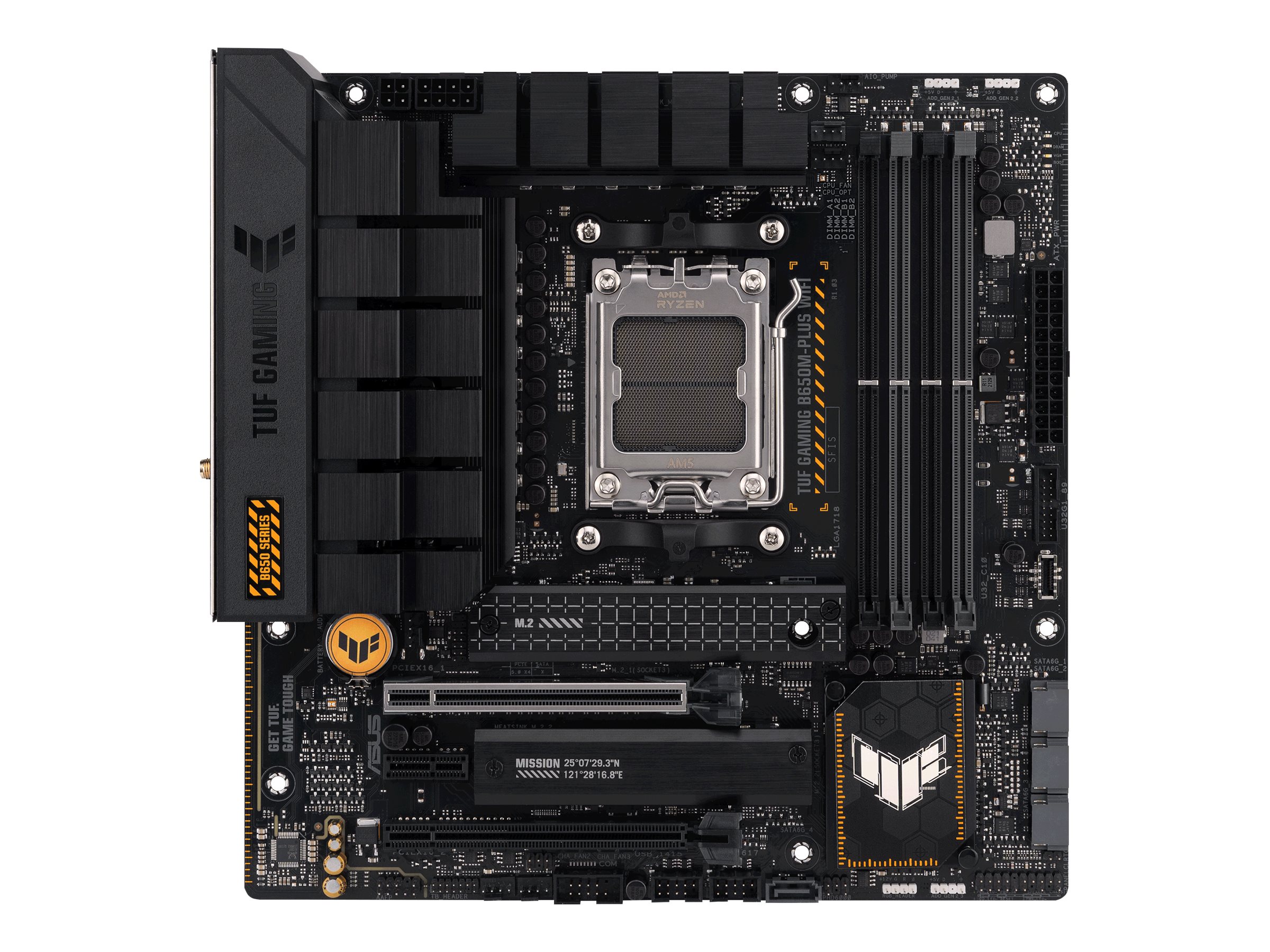 ASUS TUF Gaming B650M-Plus WIFI - Motherboard - micro ATX - Socket AM5 - AMD B650 Chipsatz - USB-C 3.2 Gen 2x2, USB 3.1 Gen 2, USB 3.2 Gen 2, USB-C 3.2 Gen 1 - 2.5 Gigabit LAN, Bluetooth - Onboard-Grafik (CPU erforderlich)