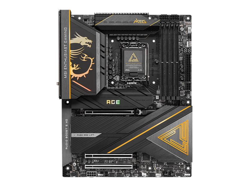 MSI MEG Z890 ACE - Motherboard - ATX - LGA1851-Sockel - Z890 Chipsatz - USB-C 3.2 Gen 2x2, USB 3.2 Gen 1, USB 3.2 Gen 2, USB4, USB-C 3.2 Gen2 - 10 Gigabit LAN, Wi-Fi 7, Bluetooth - Onboard-Grafik (CPU erforderlich)