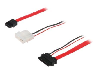 DIGITUS ASSMANN - SATA-Kabel - Serial ATA 150300 - Slimline SATA zu interne Stromversorgung, 4-polig, SATA