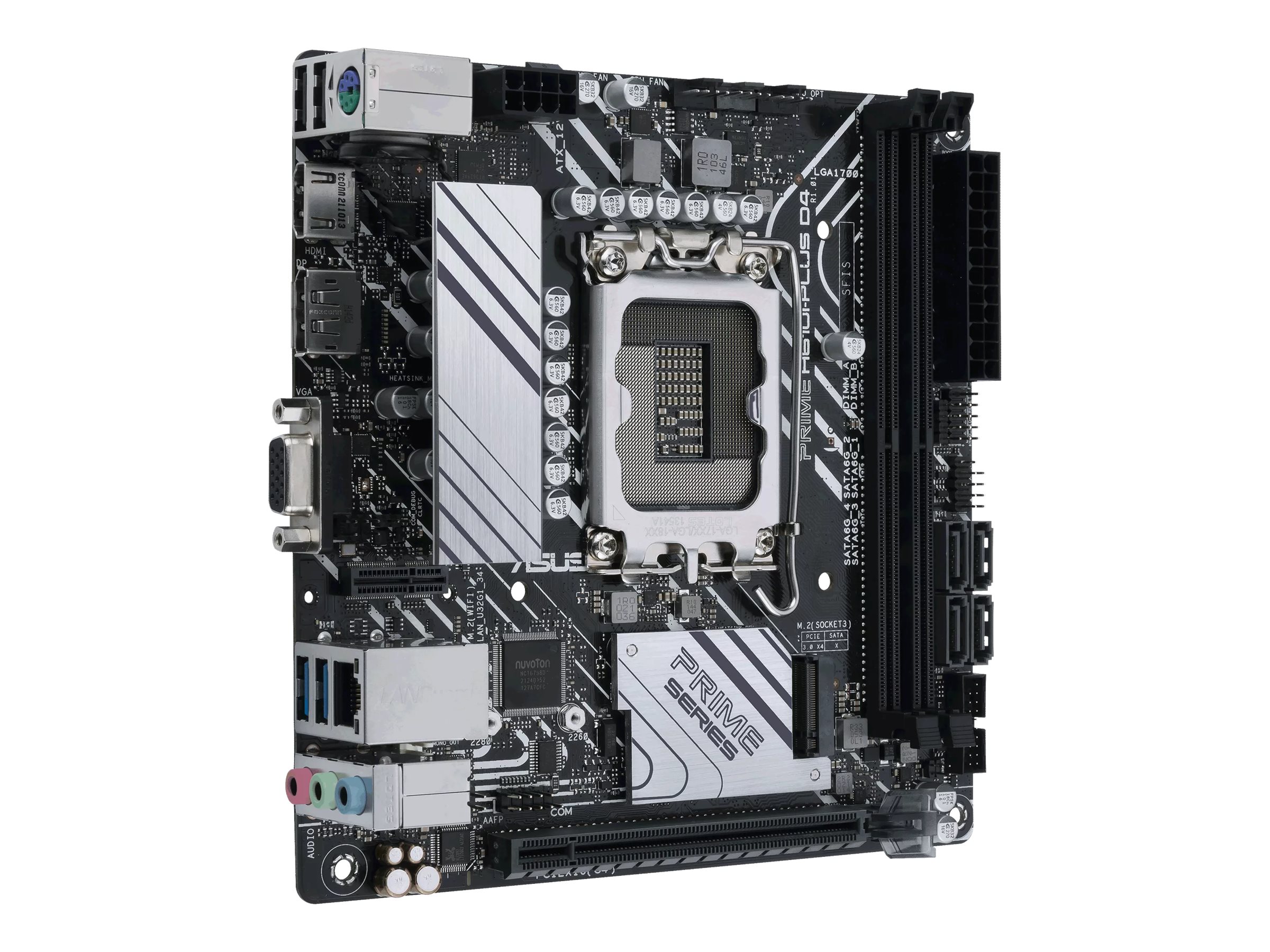 ASUS PRIME H610I-PLUS D4-CSM - Motherboard - Mini-ITX - LGA1700 Sockel - H610 Chipsatz - USB 3.2 Gen 1 - Gigabit LAN - Onboard-Grafik (CPU erforderlich)